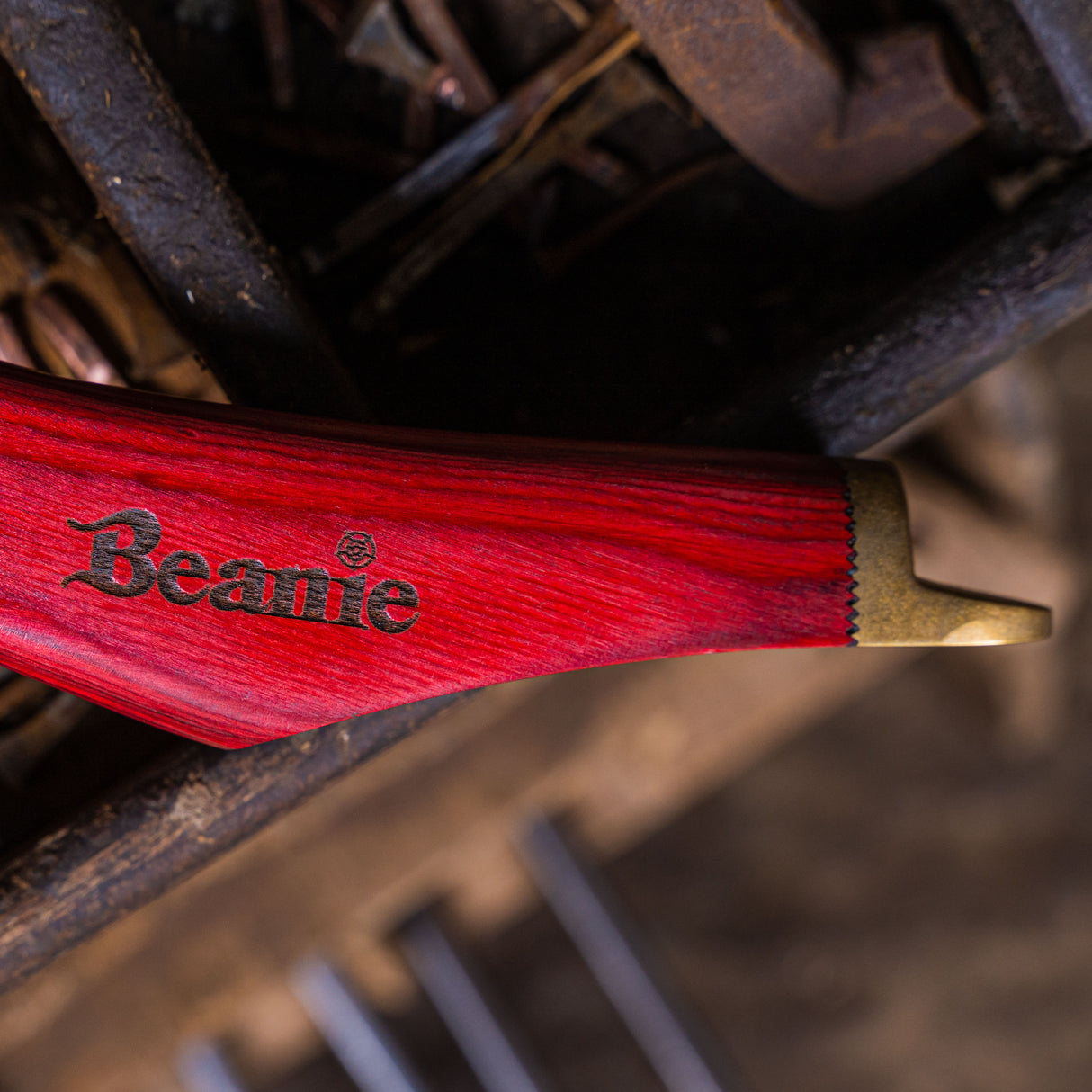 Beanie Farrier Curved Blade Knife with Brass Topper