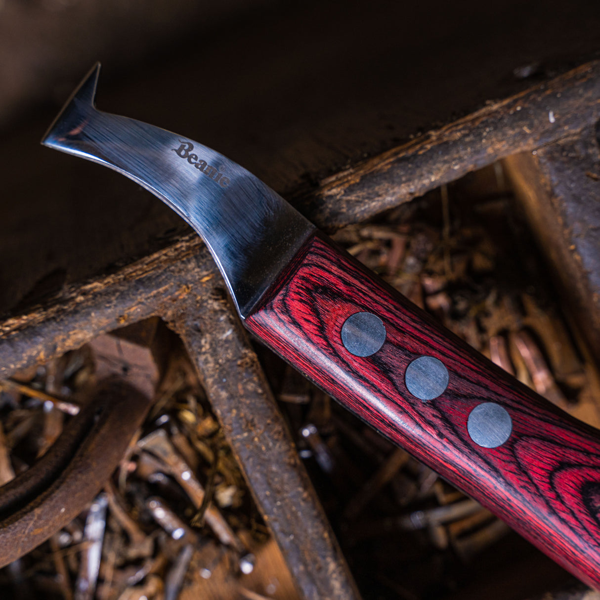 Farrier Large Loop Knife with Brass Topper