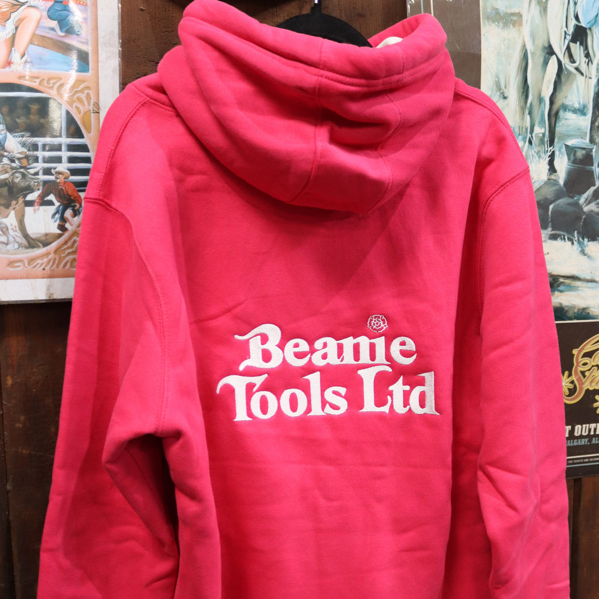 Beanie Unisex Embroidered Pink Hoodie (limited edition)
