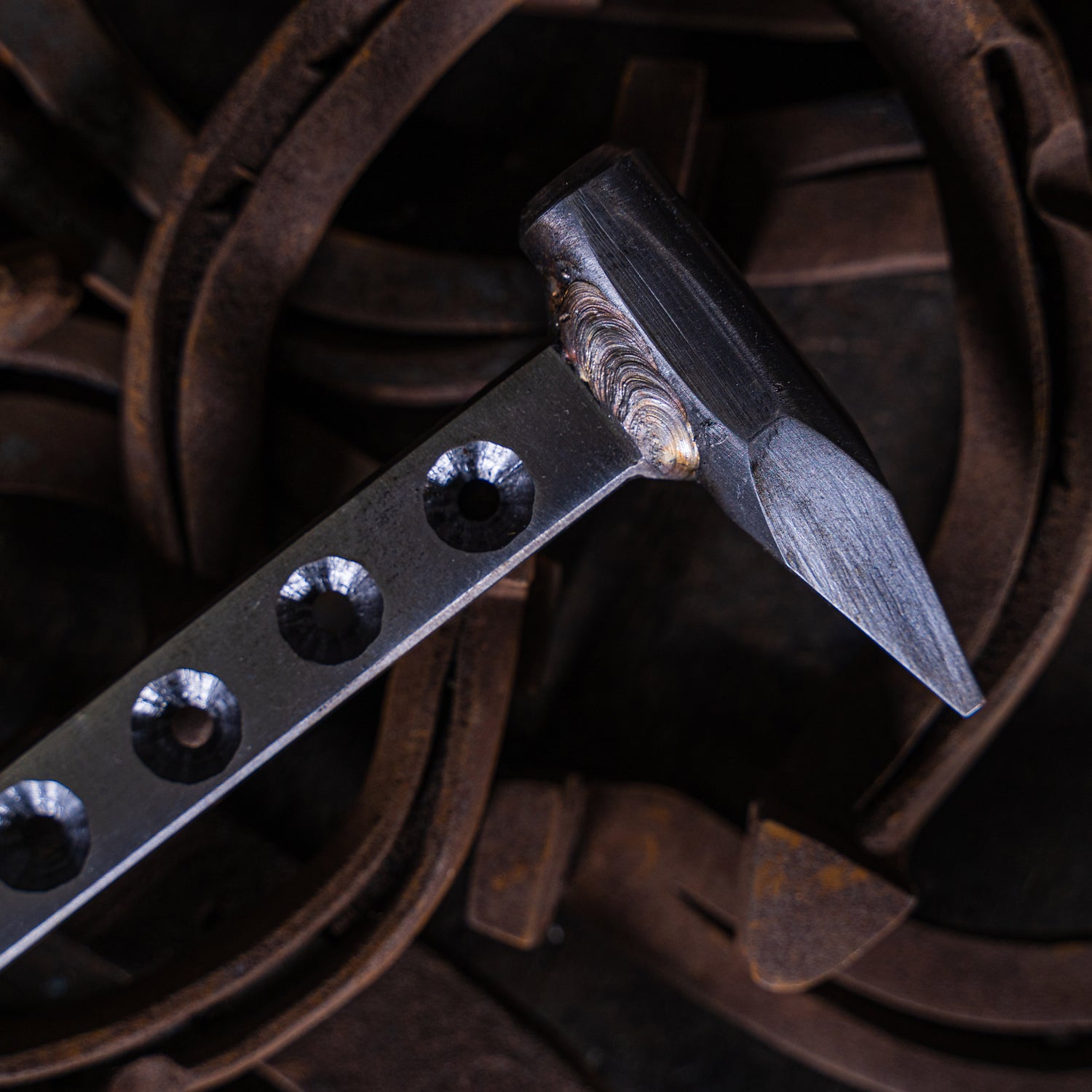 Beanie Stamp for Tool and Fullered Shoes with Welded Handle