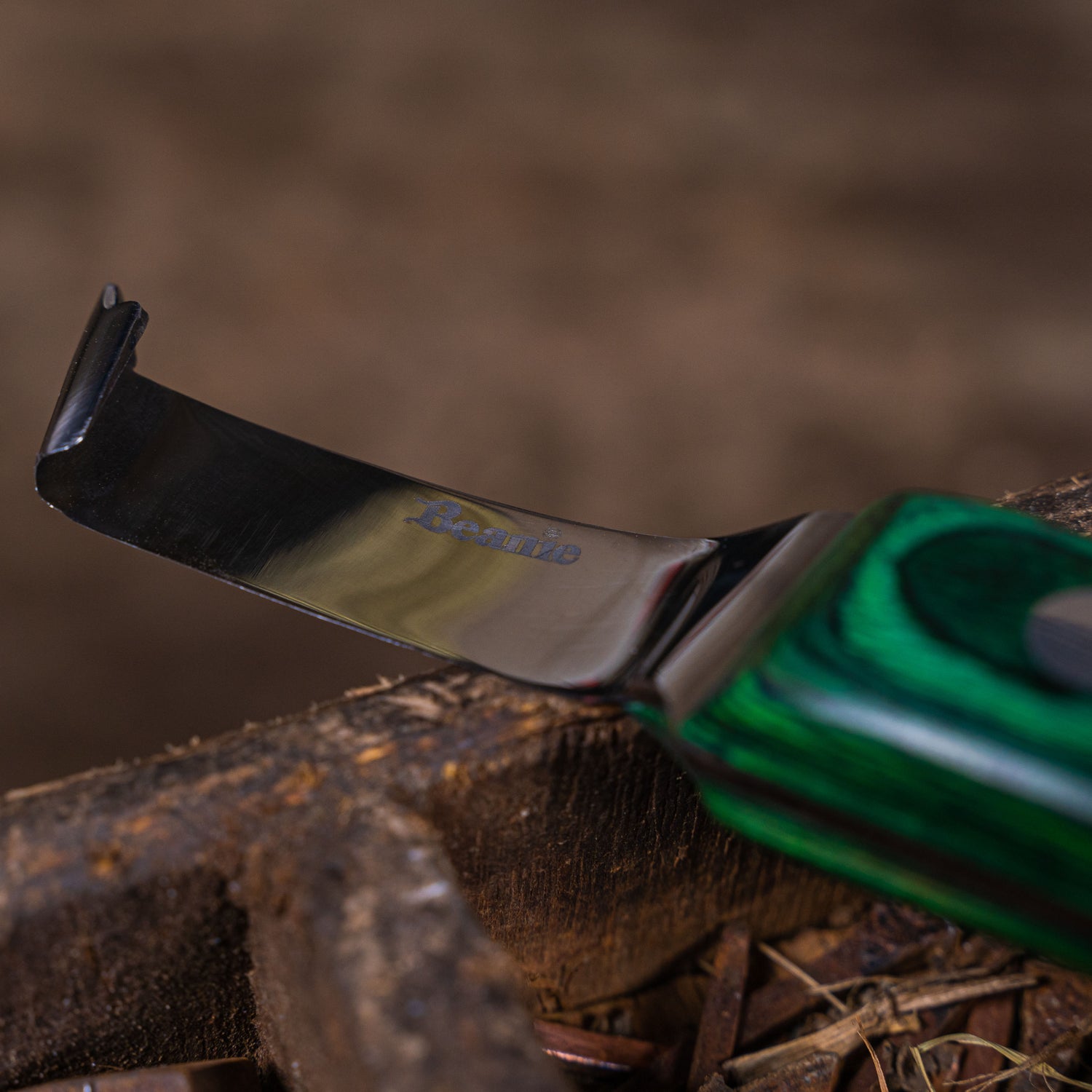 Farrier Wide Blade Knife with Brass Topper